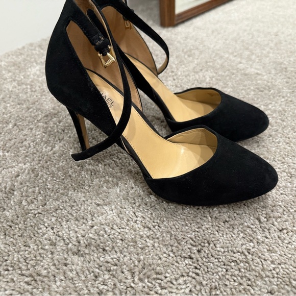Michael Kors Black Suede Heels - Picture 2 of 3